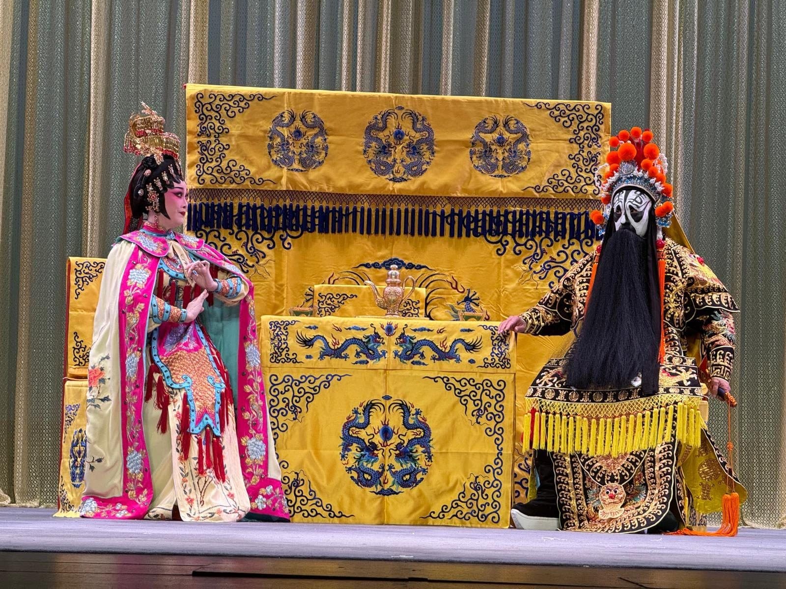Performers in full Cantonese opera costume in the Club's fusion opera production